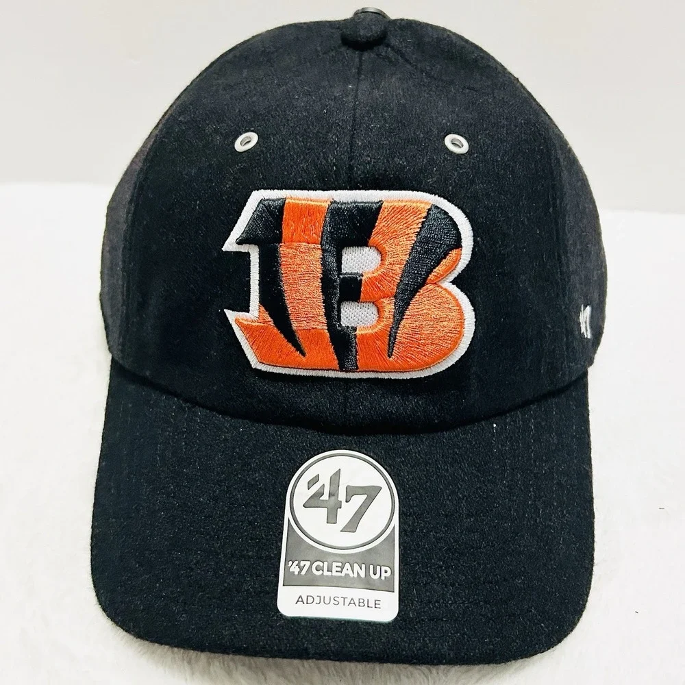 '47 Brand Cincinnati Bengals‎ Wooly Clean Up Hat Cap Adjustable Strap Black NFL